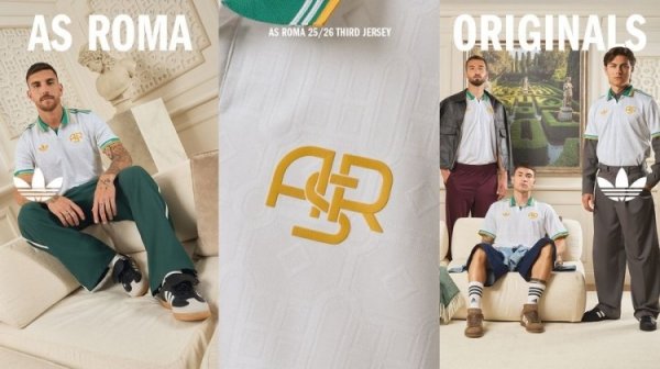 罗马官方公布新赛季第三球衣，白色球衣配绿色条纹小簇新筹算