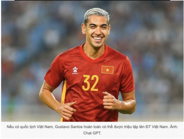 越媒：越南有益归化身高1.95米巴西中卫古斯塔沃-桑托斯