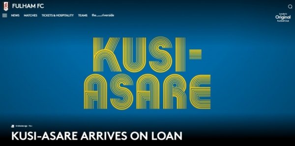 官方：拜仁18岁中锋阿萨雷租出加盟富勒姆 富勒姆可聘用买断