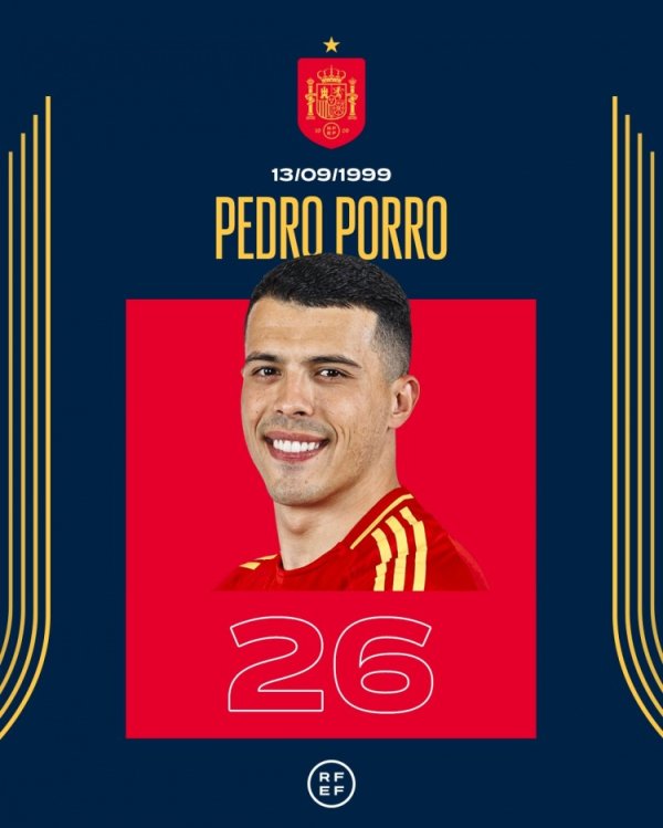 西班牙队祝波罗26岁诞辰怡悦，球员为国度队出战12场孝敬2助