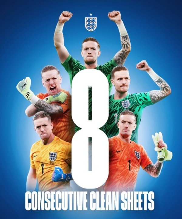 英格兰官方发布皮克福德海报：伙同八场零封队史首东说念主！