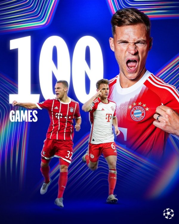 71胜！基米希是欧冠前100场比赛取胜场次最多的球员